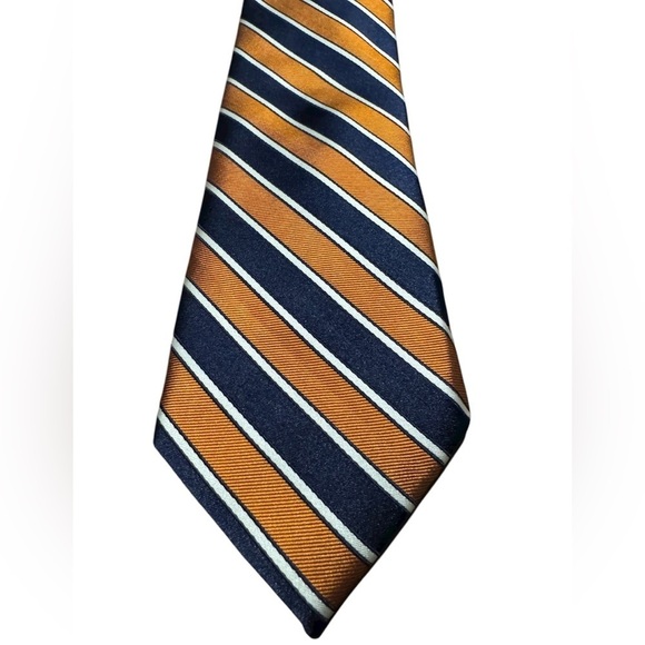 Jos. A. Bank Other - Jos. A. Bank Executive 100% Silk Tie Navy Orange Striped Pattern Classic